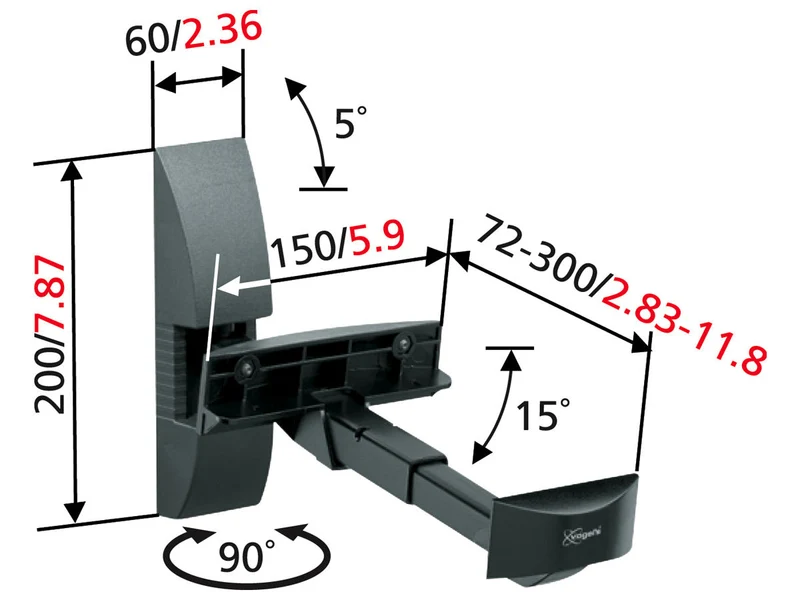 Paire de Supports d'Enceintes Vogel's VLB200 Noirs