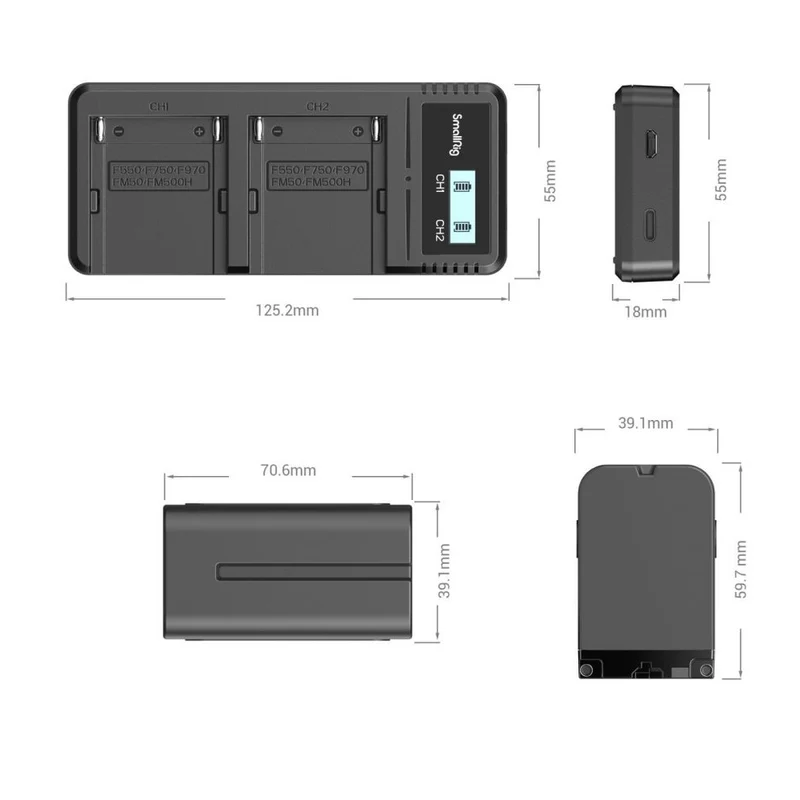 SmallRig NP-F970 Batterie et Chargeur Kit 3823