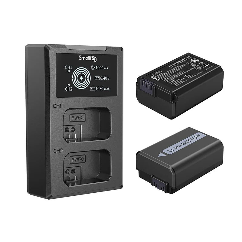 SmallRig Kit de batterie et de chargeur pour caméra NP-FW50 3818