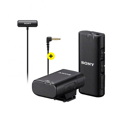 Sony Microphone sans Fil Compatible avec la Chaussure Multi-interface avec Kit de Microphone Lavalier Stéréo Compact