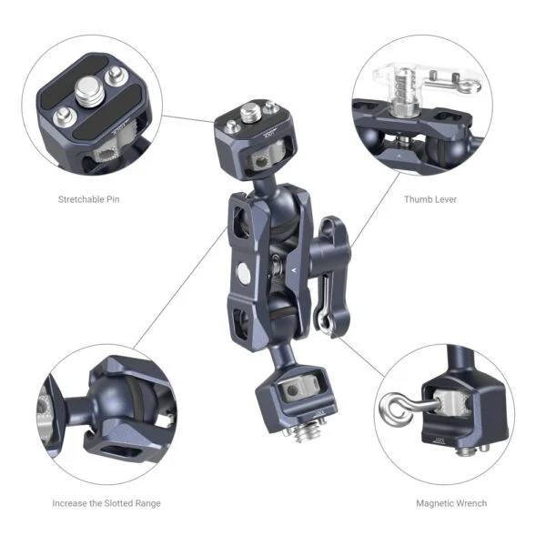 SmallRig Magic Arm avec deux rotules (vis 1/4"-20 et vis de positionnement ARRI) 3874