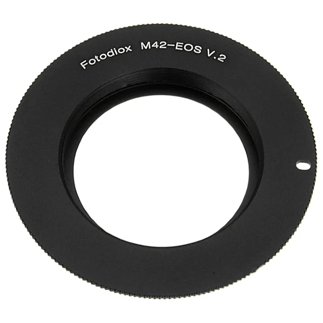 Fotodiox Adaptateur de monture d'objectif compatible avec l'objectif SLR à monture à vis M42 Type 2 pour boîtier d'appareil photo SLR à monture Canon EOS (EF, EF-S) - avec puce de confirmation de mise au point de génération v10