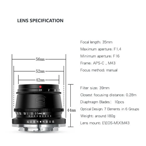 TTartisan 35mm f/1.4 M43 - Micro Four Third