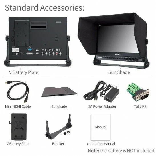 Feelworld Seetec 13,3 "Aluminium Design IPS 1920 × 1080 Pro Broadcast LCD Monitor avec 3G-SDI HDMI AV