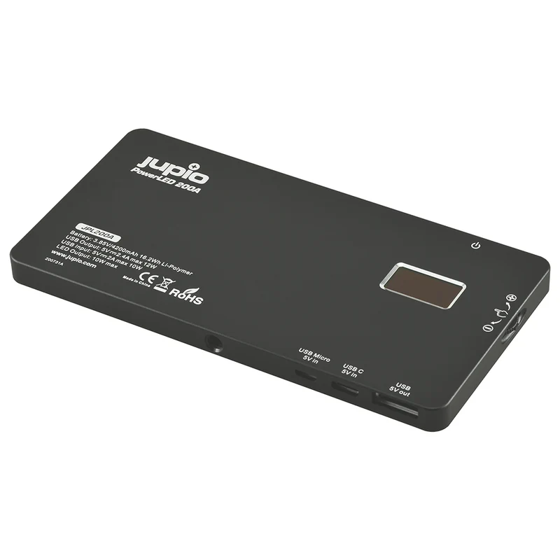 Jupio PowerLED 200 avec Powerbank Aluminium Intégré