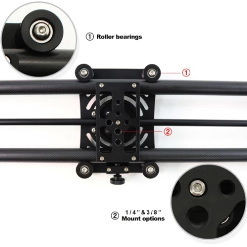 Konova P1 120cm Carbon Appareil photo Slider (w/ KMS-S2)