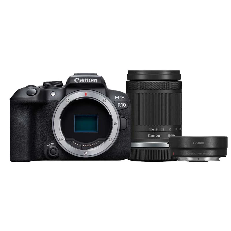 Canon EOS R10 boîtier + RF-S 18-150mm f/3.5-6.3 IS STM + adaptateur EF - RF