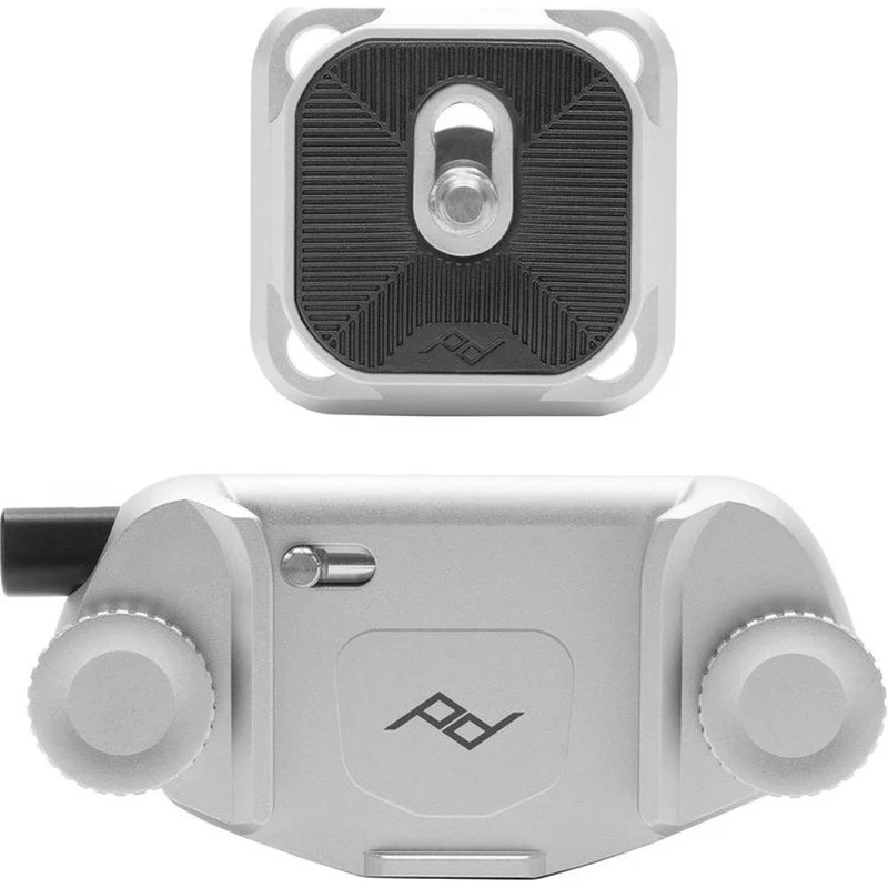 Peak Design Capture Appareil photo Clip V3 Argent + Plaque