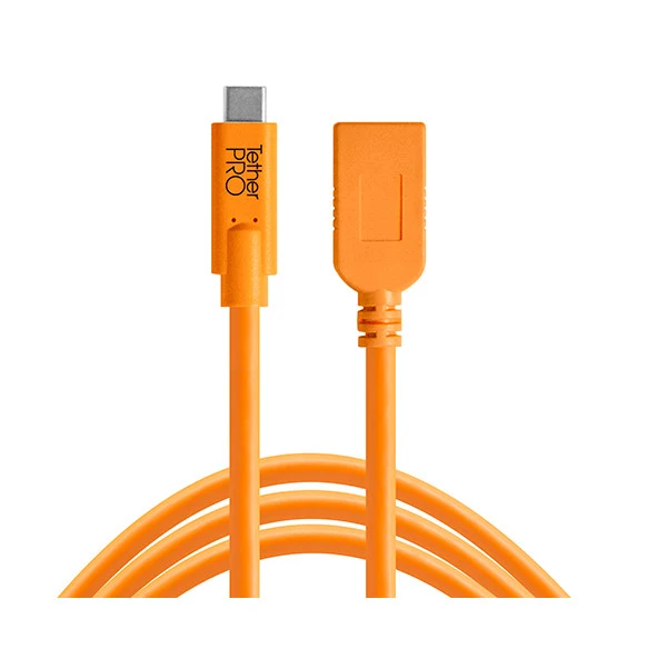 Tether Tools TetherPro USB-C Câble Rallonge Femelle vers USB 4,6 m Orange