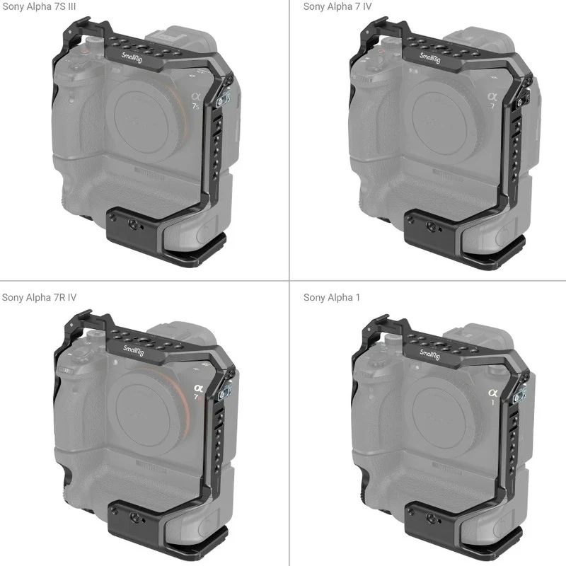 SmallRig 3594 Cage pour Sony Alpha 7S III/Alpha 7 IV/Alpha 7R IV/Alpha 1 avec poignée de batterie VG-C4EM