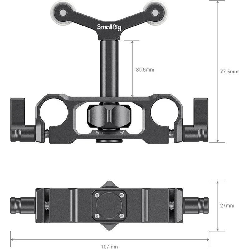 SmallRig 2727 Support d'objectif universel pour tige LWS de 15mm