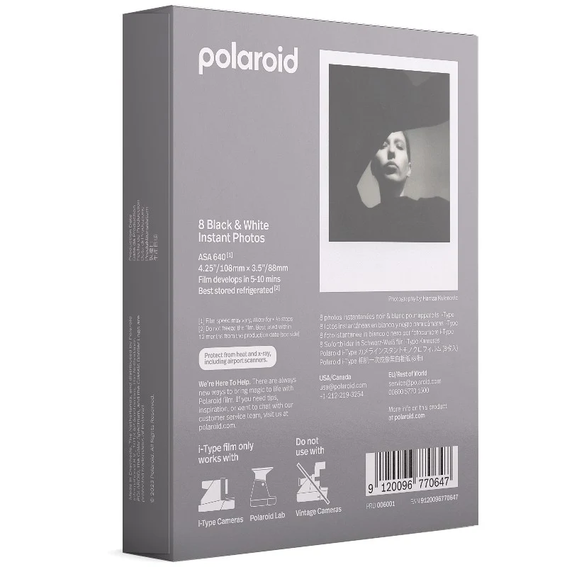 Polaroid Film Instantané N&B Pour Type I