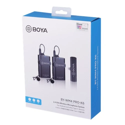 Boya 2.4 GHz Duo Lavalier Microphone sans Fil BY-WM4 Pro-K6 pour Android