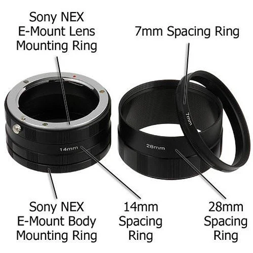 Fotodiox Macro Set de bagues allonge pour Monture E de Sony (Macro-Tube-SnyE)