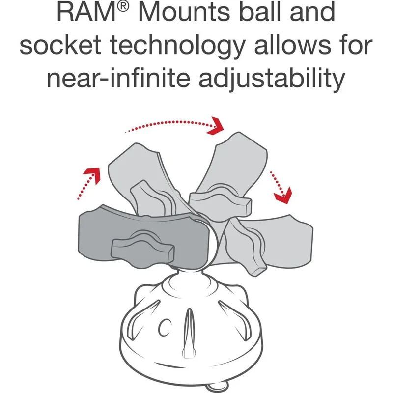 Ram Mounts Ventouse à bras court Unpd W X-Grip