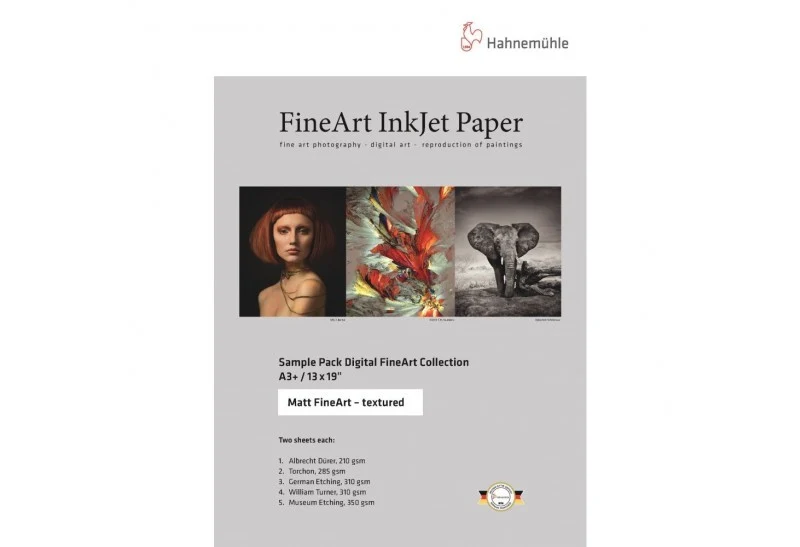 Hahnemuhle Sample Pack Matt FineArt Textured A3 Plus X 12 Feuilles