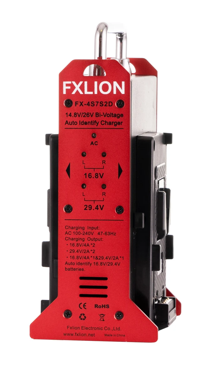 Fxlion FX-PL4S7S2D 14.8V/26V Batterie 2-ch V-Mount Chargeur