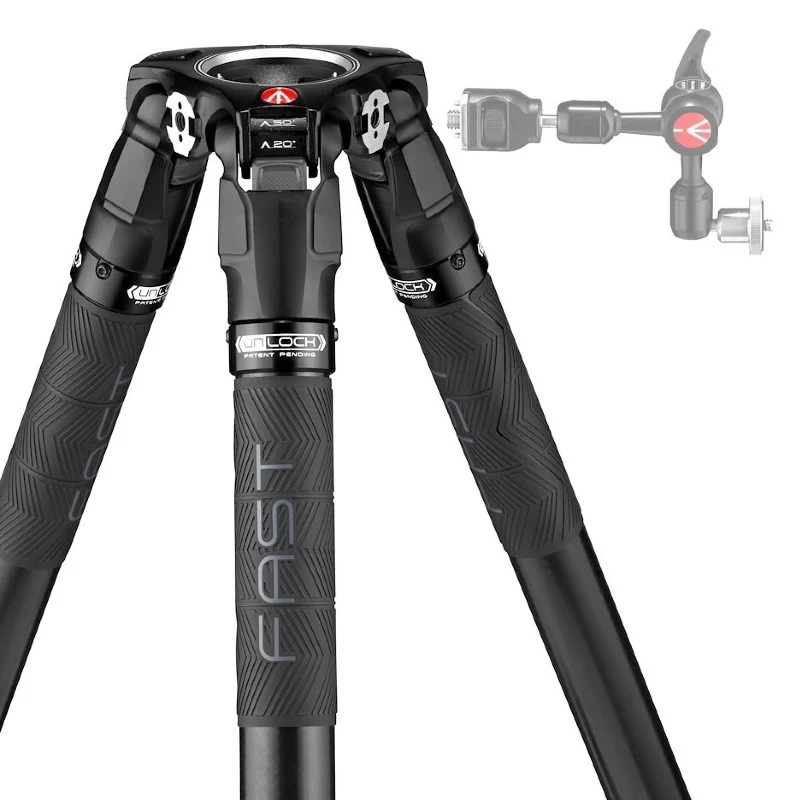Manfrotto MVK504XTWINGA 504X Rotule Vidéo + Trépied Pied Double GS Kit en Aluminium
