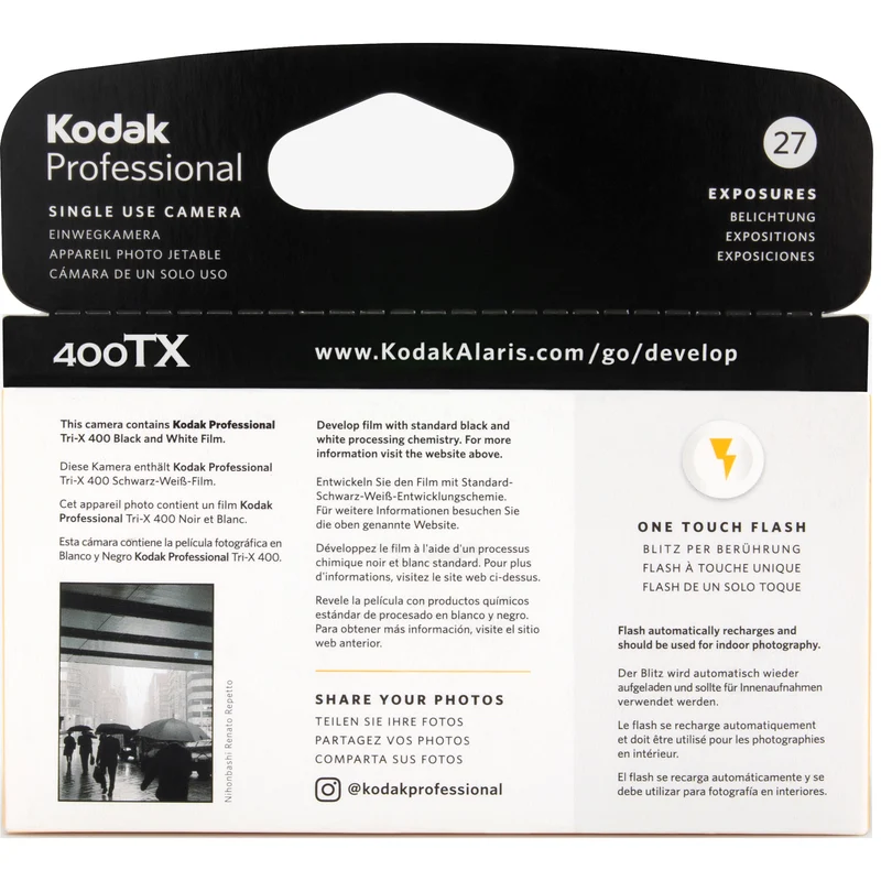 Kodak Professional Tri-X B&W 400 27 Exp Single Use Appareil photo