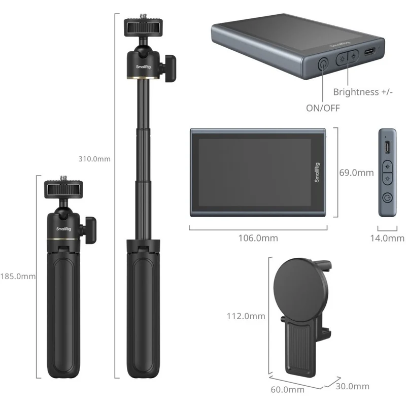 SmallRig 4851B Moniteur vidéo sans fil pour téléphone (Kit Vlog)