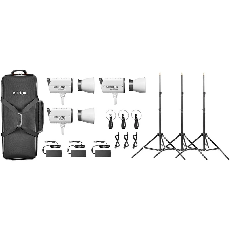 Godox Litemons LA300R RGB LED Video Light 3 Light Kit (blanc)