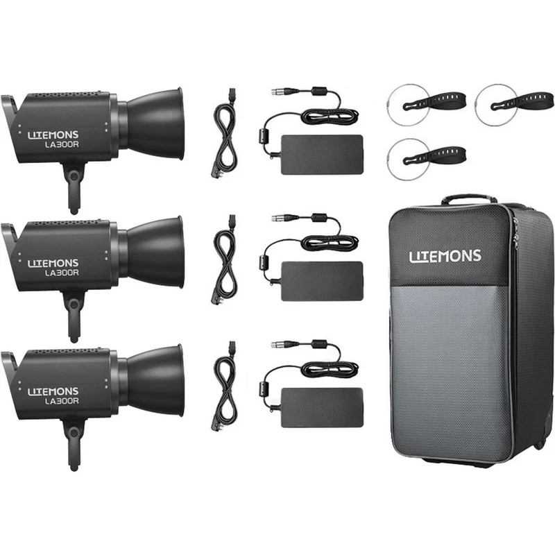Godox Litemons LA300R RGB LED Video Light 3 Light Kit (noir)