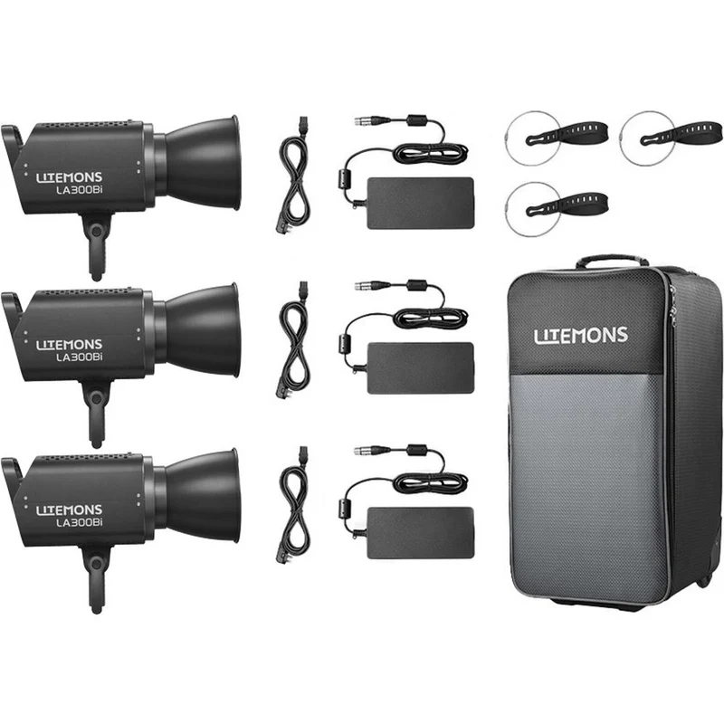 Godox Litemons LA300Bi Bi-colour LED Video Light 3 Light Kit (noir)