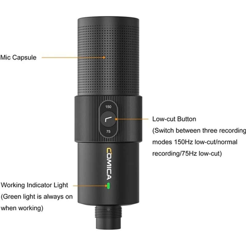 Comica STA-X2D Microphone à Condensateur Cardioïde XLR
