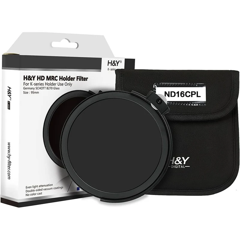 H&Y K-Series ND16 + Polariseur Circulaire HD MRC 95mm Drop-in Support Filtre