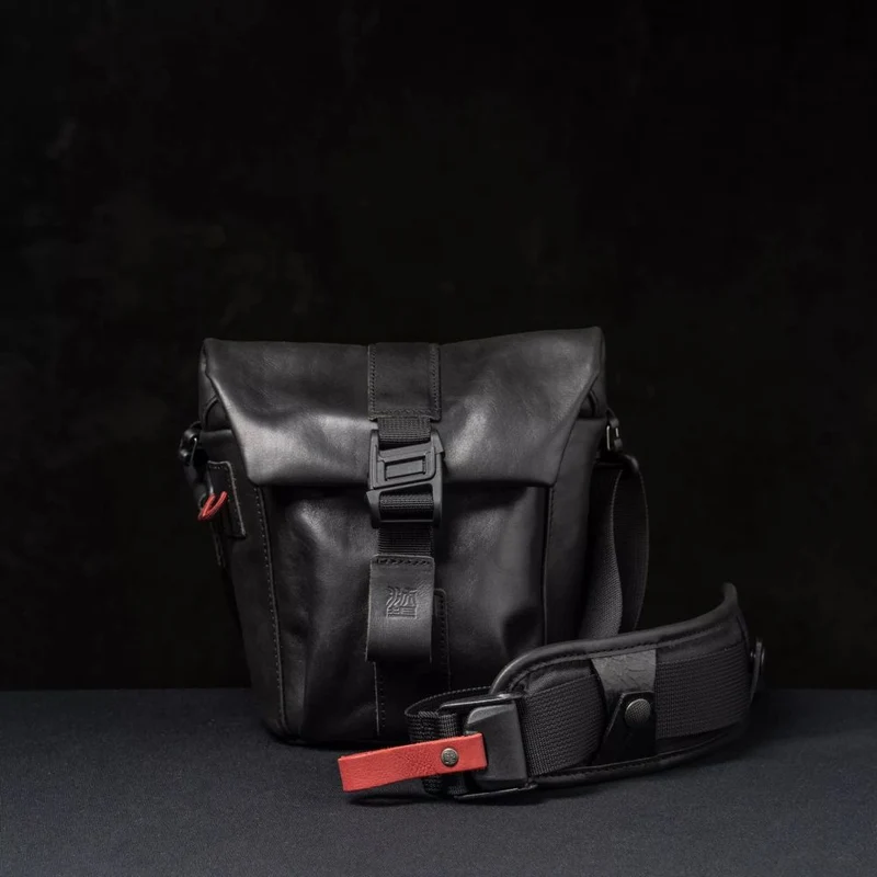 Wotancraft Pilot Travel Appareil photo Bag 2L - cuir noir