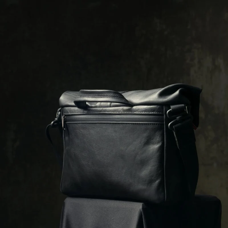 Wotancraft Pilot Travel Appareil photo Bag 7L - cuir noir