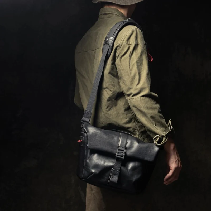 Wotancraft Pilot Travel Appareil photo Bag 7L - cuir noir