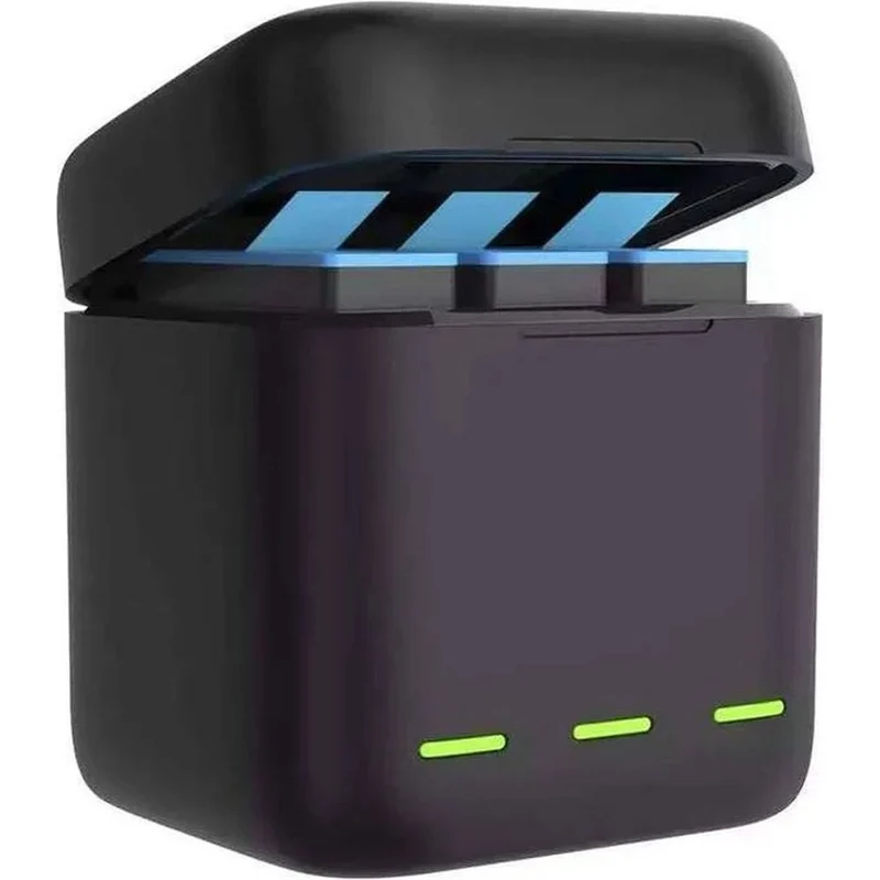 TELESIN Chargeur 3 slots pour GoPro Hero 9 /10 /11 /12 + 2 Batteries