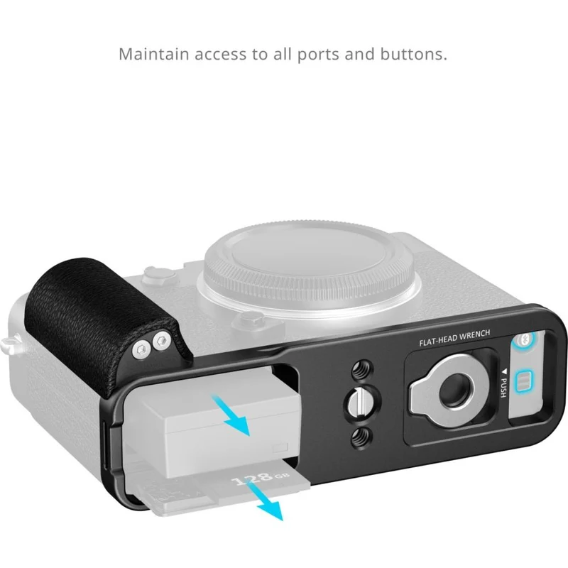 SmallRig 5448 Plaque de Montage en L avec Poignée en Silicone pour Fujifilm X-E5, Noir