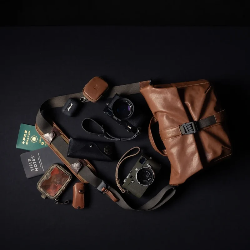Wotancraft Pilot Travel Camera Bag 7L – Cuir Marron