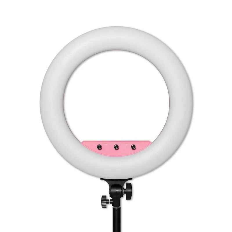 Caruba Ensemble Round Vlogger 18 pouces LED PRO avec sac rose