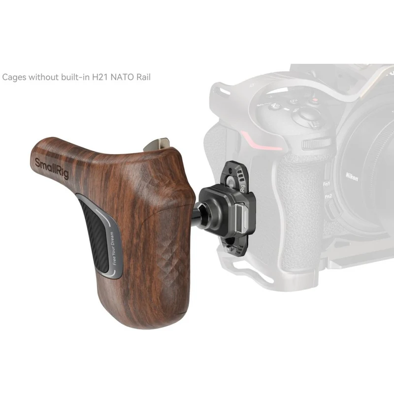 SmallRig 5192 Poignée en bois de la série "ImageGrip" avec pince NATO (côté droit)