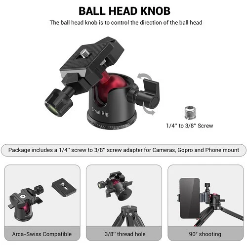 SmallRig de Table Mini Trépied avec Panoramic Rotule Ball BUT2664