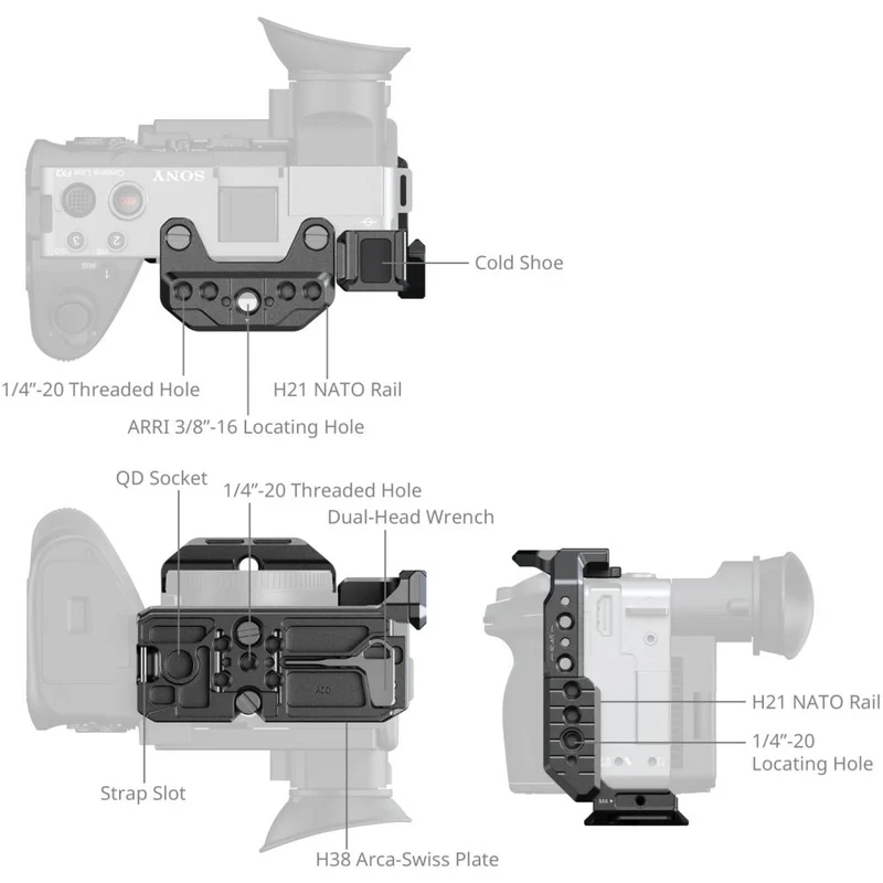SmallRig 5591 Demi-cage pour Sony FX2