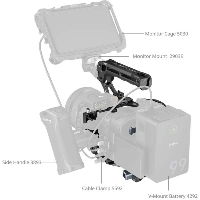 SmallRig 5590 Advanced Cage Kit avec Batterie Plate pour Sony FX2