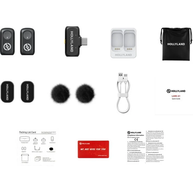 Hollyland LARK A1 Mini Duo USB-C Microphone sans Fil