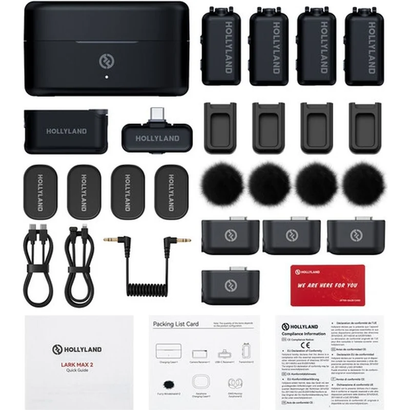 Hollyland LARK MAX 2 Combo Microphone sans Fil Version 4 Personnes