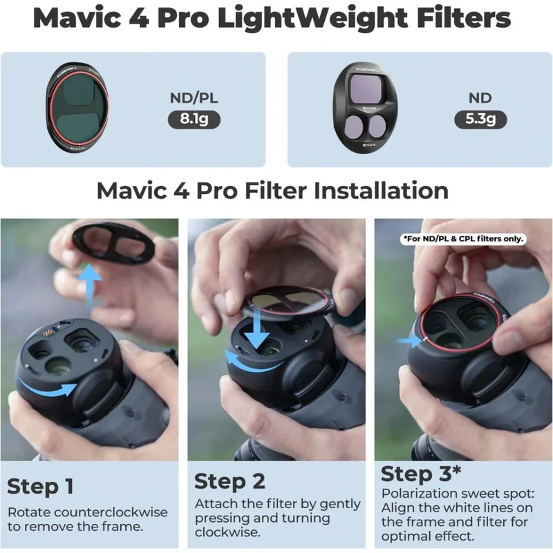 Freewell Filtres pour DJI Mavic 4 Pro (lot de 12)