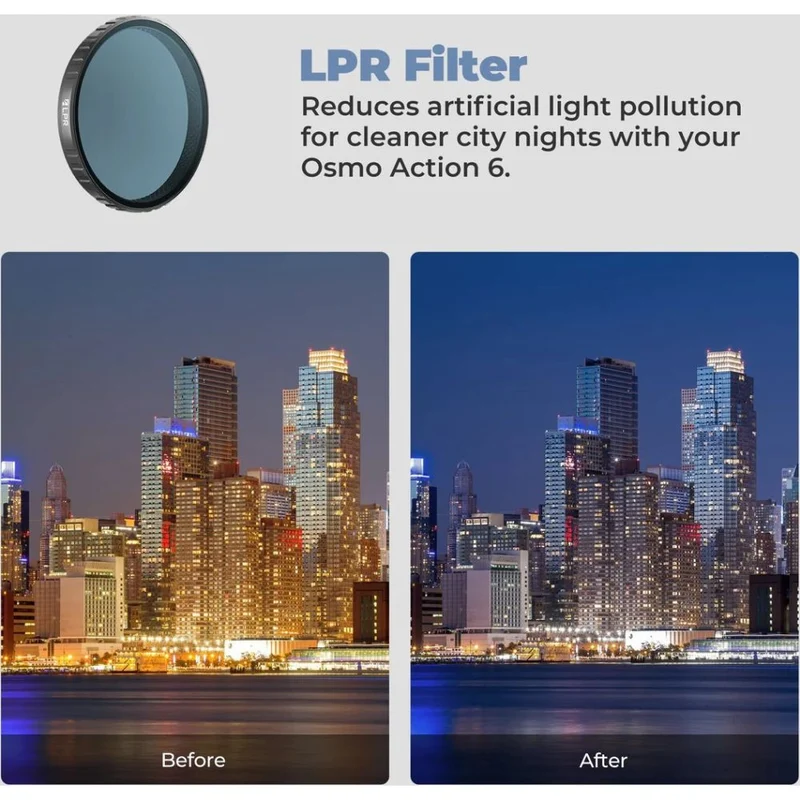 Freewell Filtre anti-pollution lumineuse pour DJI Osmo Action 6