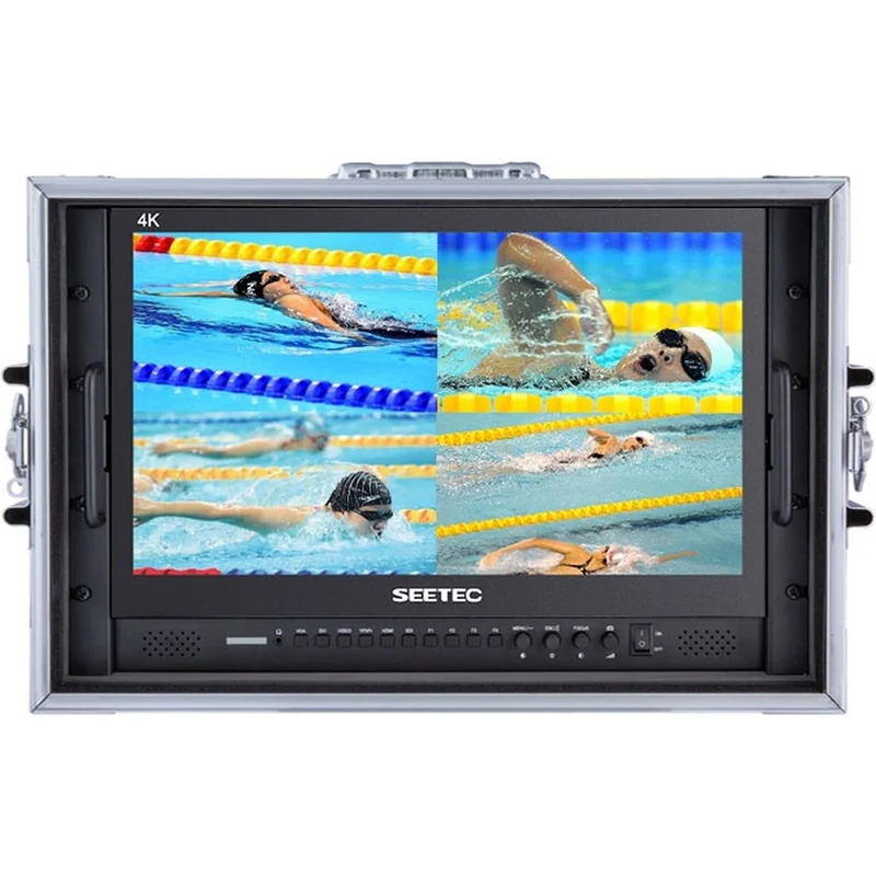 SEETEC 4K156-9HSD 15,6 pouces 4K Moniteur de diffusion 3840x2160 avec flight case