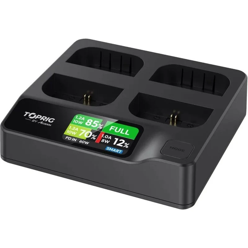 Accsoon TopRig 100W 4-Bay LP-E6 Fast Chargeur (Chargeur Rapide LP-E6 à 4 Baies)