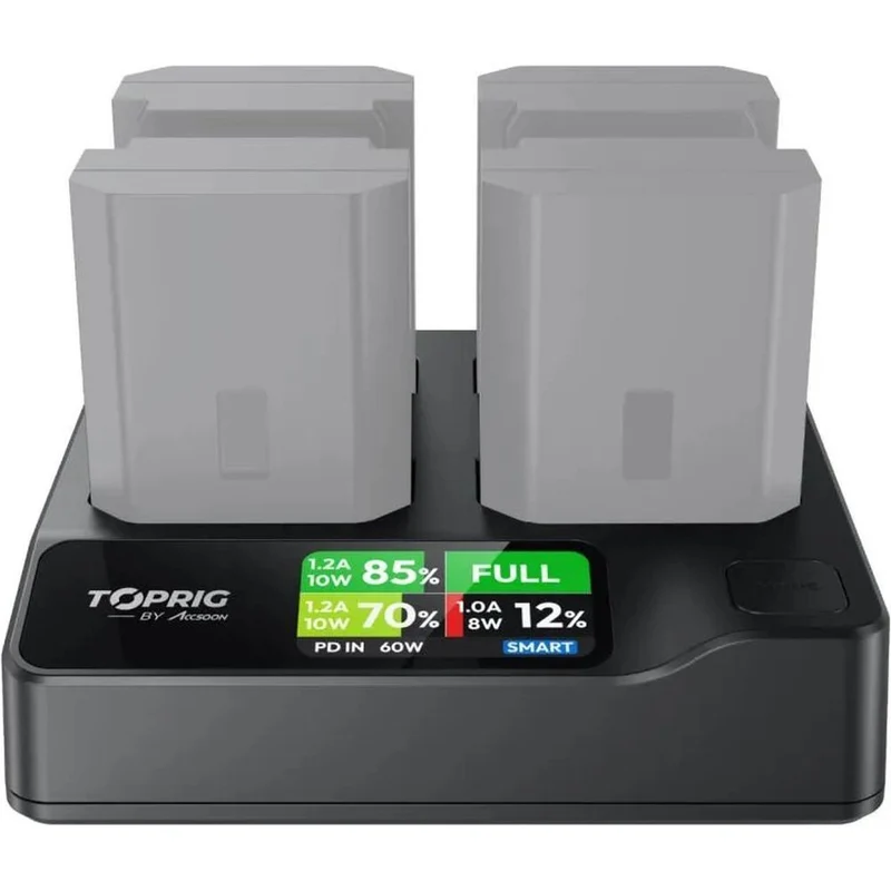 Accsoon TopRig 100W 4-Bay NP-FZ100 Fast Chargeur (Chargeur Rapide)