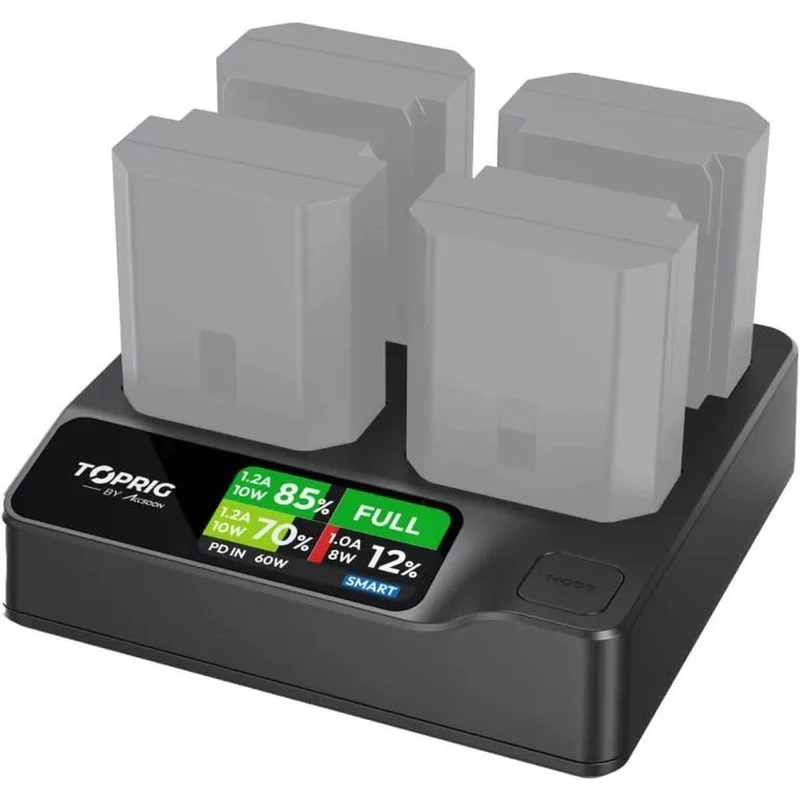 Accsoon TopRig 100W 4-Bay NP-FZ100 Fast Chargeur (Chargeur Rapide)