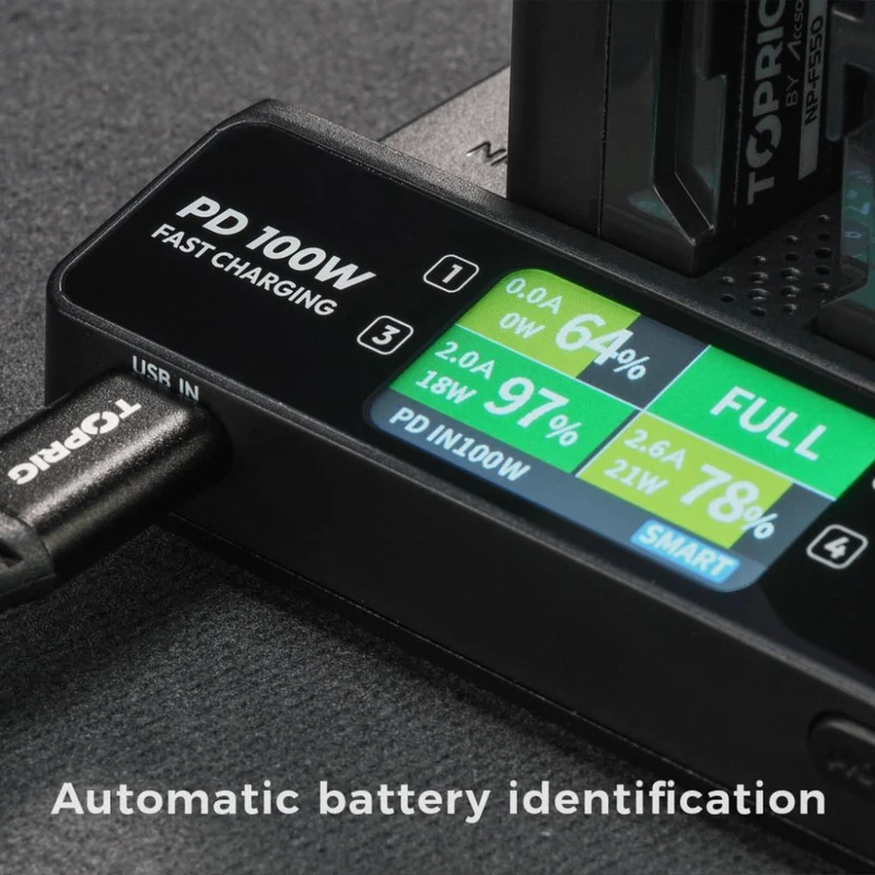 Accsoon TopRig 100W 4-Bay NP-F Fast Chargeur