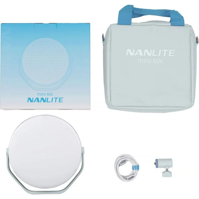 Nanlite Miro 60c Panneau lumineux rond LED multicolore (bleu menthe)